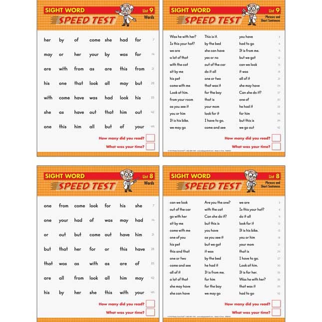 Really Good Stuff Sight Word Fluency Drills and Assessment Kit - 25 Cards - Image 3