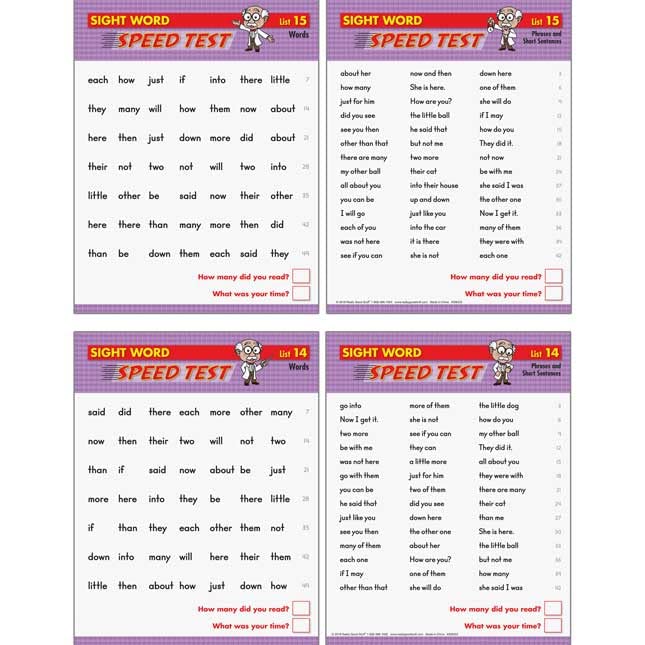 Really Good Stuff Sight Word Fluency Drills and Assessment Kit - 25 Cards - Image 4