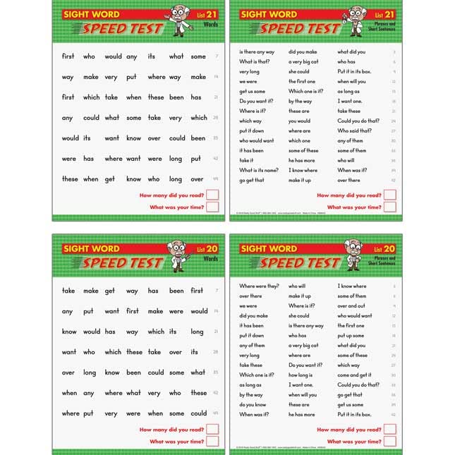 Really Good Stuff Sight Word Fluency Drills and Assessment Kit - 25 Cards - Image 5