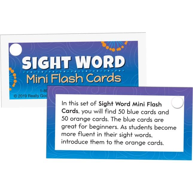 Really Good Stuff Sight Word Mini Flash Cards - 6 Sets of 50 Cards - Image 6