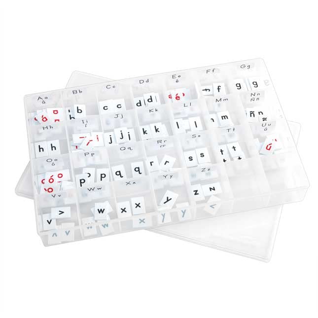 Really Good Stuff Spanish EZread Letter Tiles - 1 Storage Case, 285 Letter Tiles