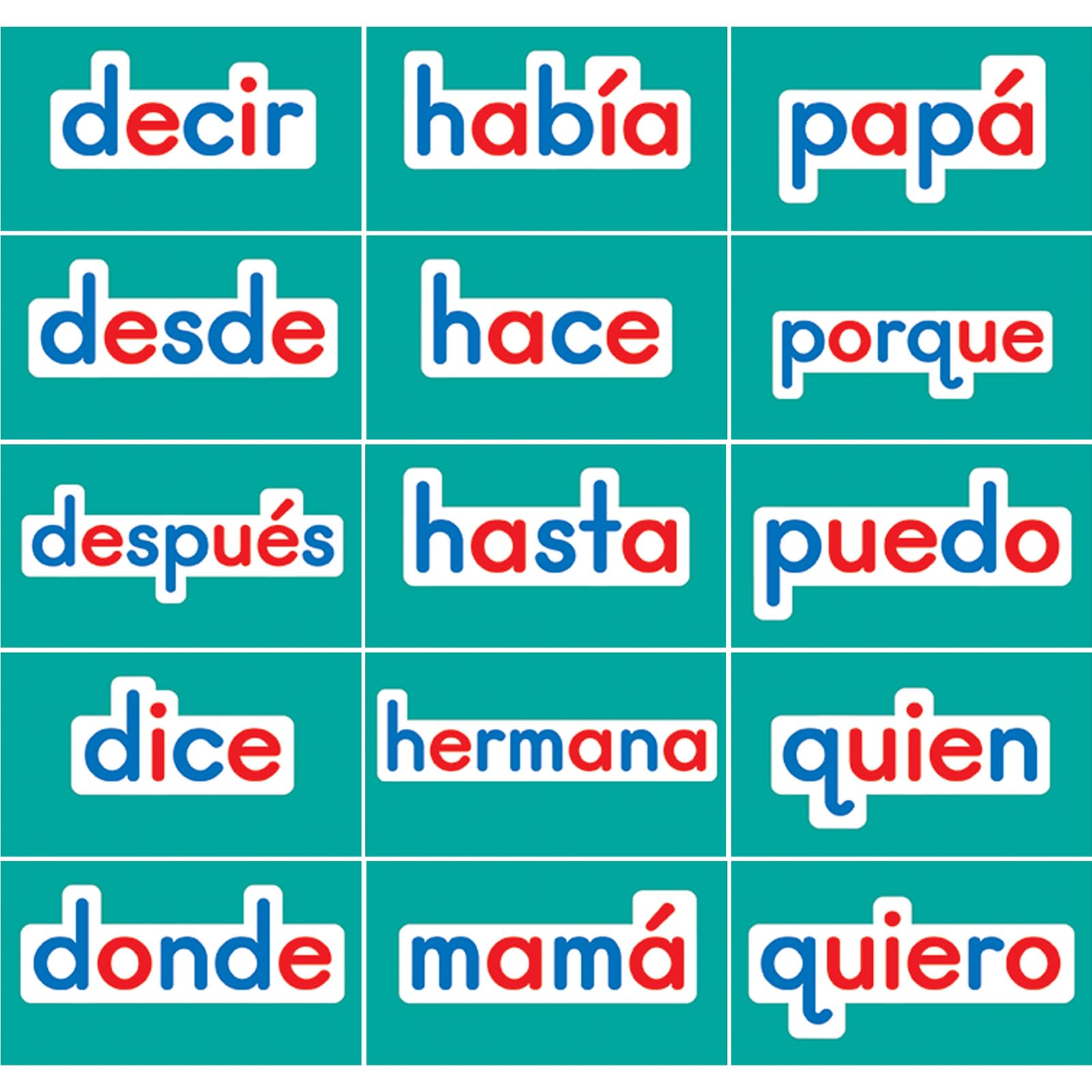 Really Good Stuff Spanish Magnetic High Frequency Words Set 1