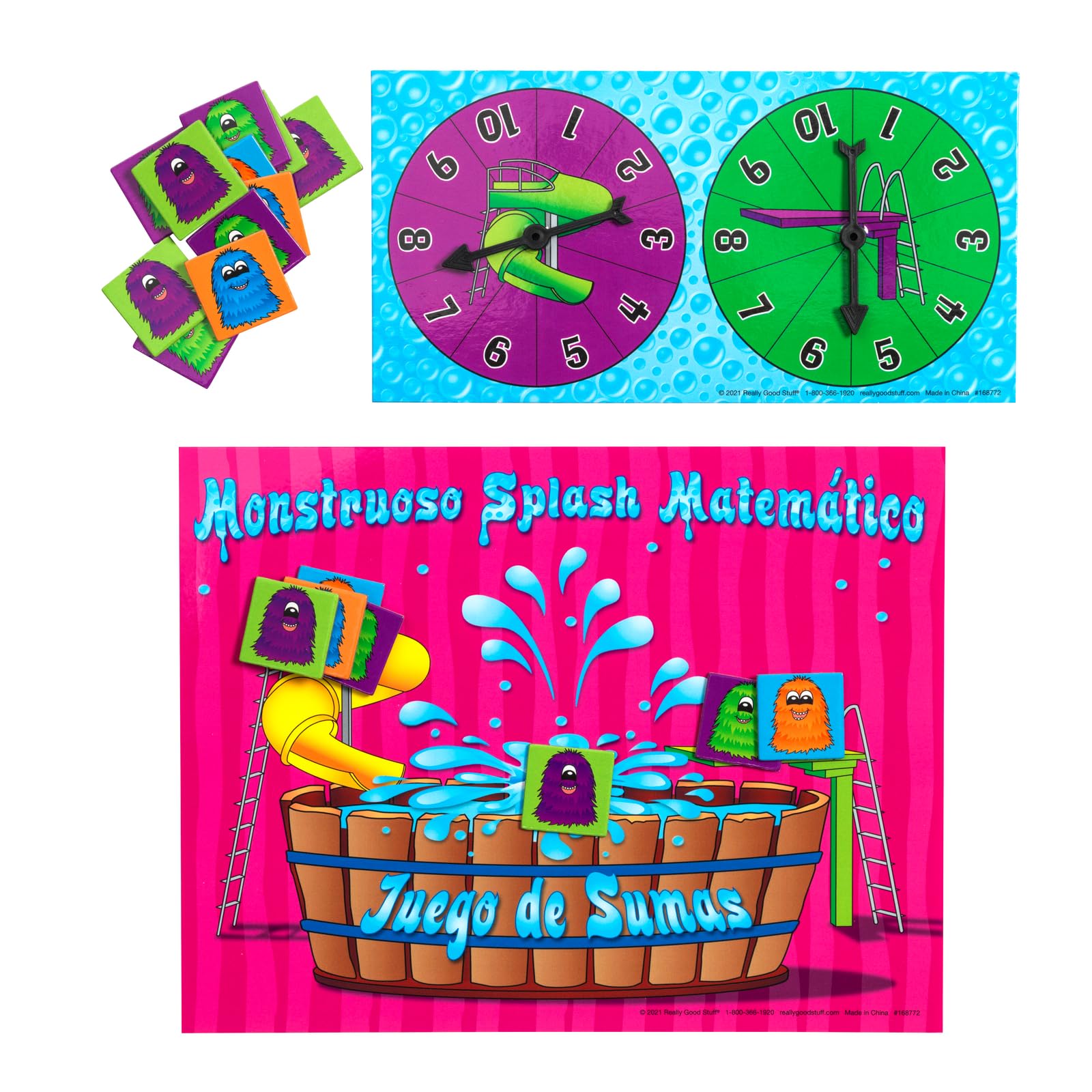 Really Good Stuff Spanish Monster Math Splash - Addition Numeracy Center (Centro de Aritmetica - Juego de Sumas) - Image 5
