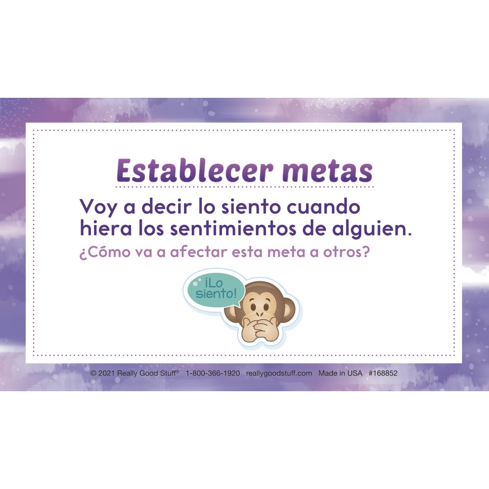 Really Good Stuff Spanish SEL Conversation Cards for Home (Tarjetas de Conversaci?n para el Hogar) - 18 Cards - Image 9