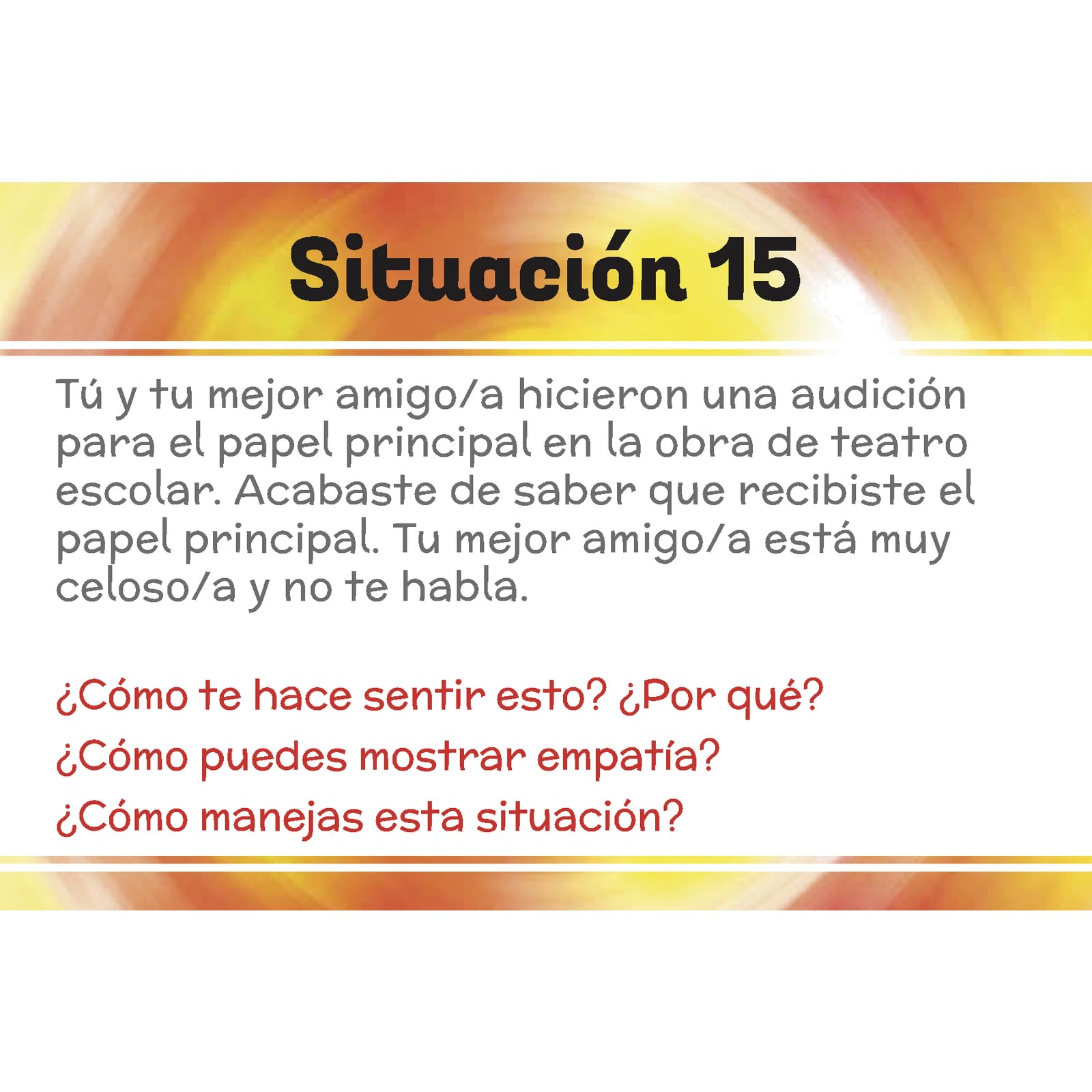 Really Good Stuff Spanish Social Skills Discussion Cards (Tarjetas de conversacion acerca de las habilidades Sociales) - 2 Cards - Image 6