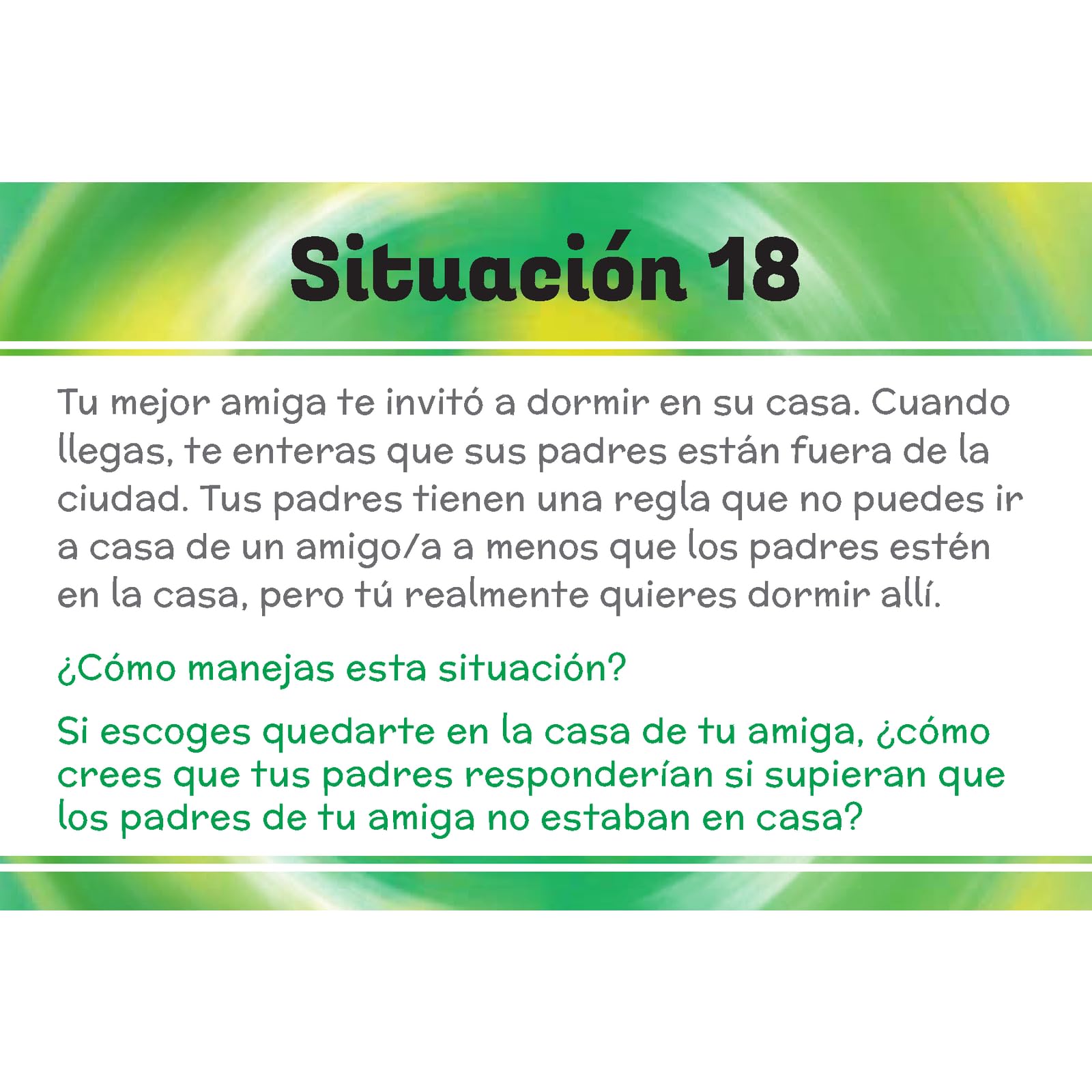 Really Good Stuff Spanish Social Skills Discussion Cards (Tarjetas de conversacion acerca de las habilidades Sociales) - 2 Cards - Image 9