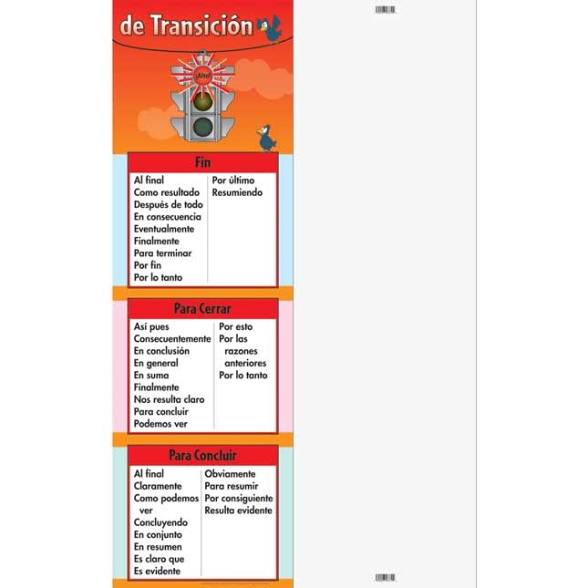 Really Good Stuff Spanish Traffic Light Transition Words and Phrases Jumbo Poster (Sem?foro de Palabras y Frases de Transici?n Poster Gigante) - 3 Banners - Image 4