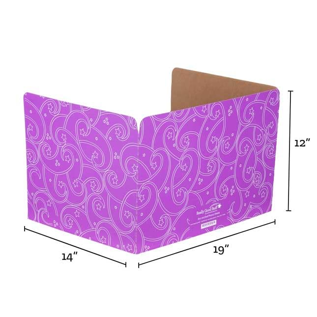 Really Good Stuff Standard Privacy Shields for Student Desks – Set of 12 - 6 Group Colors - Matte - Study Carrel Reduces Distractions - Keep Eyes From Wandering During Tests, Red, Blue, Green, Yellow, Orange & Purple With Stars & Swirls Pattern - Image 3