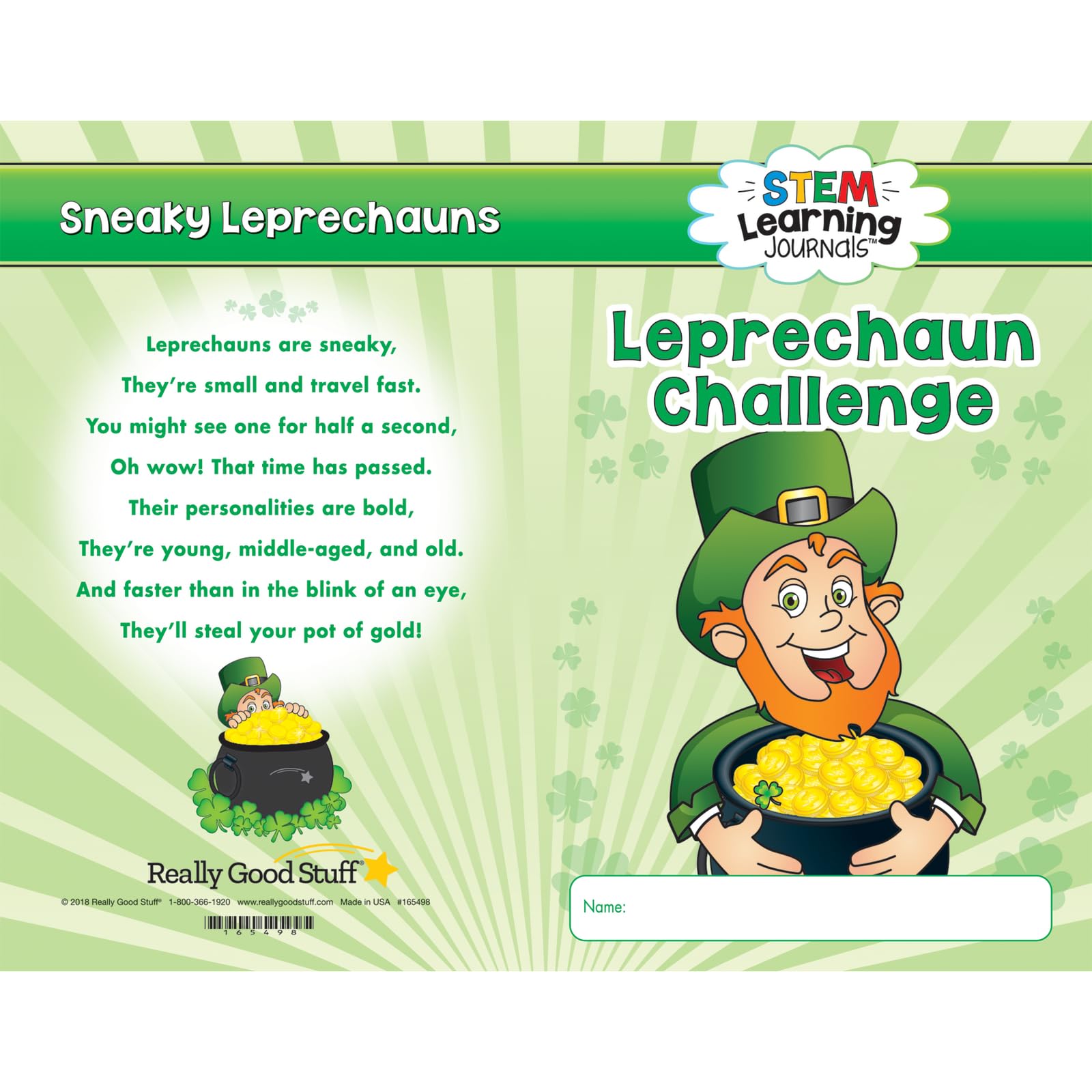Really Good Stuff STEM Learning Journals - Leprechaun S.T.E.M. Challenge - 24 journals - Image 2