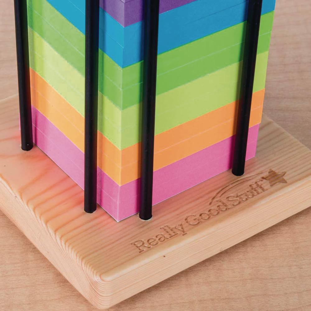 Really Good Stuff Sticky Note Tower - 1 Tower, 5"W by 5"D by 1"H, Notes Holder, Office And School Supplies, Teacher Must Haves, Aesthetic Desk Organizer - Image 3