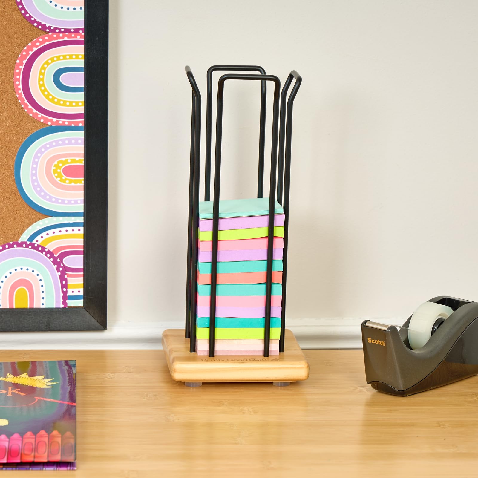 Really Good Stuff Sticky Note Tower - 1 Tower, 5"W by 5"D by 1"H, Notes Holder, Office And School Supplies, Teacher Must Haves, Aesthetic Desk Organizer - Image 6