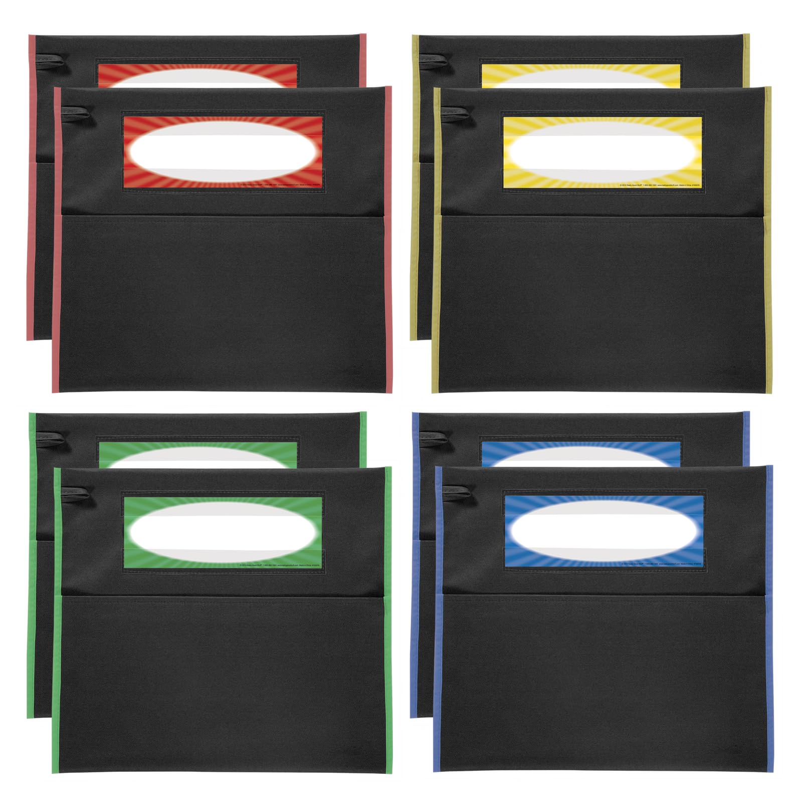 Really Good Stuff - Store More Black Grouping Chair Pockets - Set of 8 - Black & Color Accents - Classroom Essential - Pocket Chair Organizer Keeps Students Organized and Classrooms Neat - Image 3