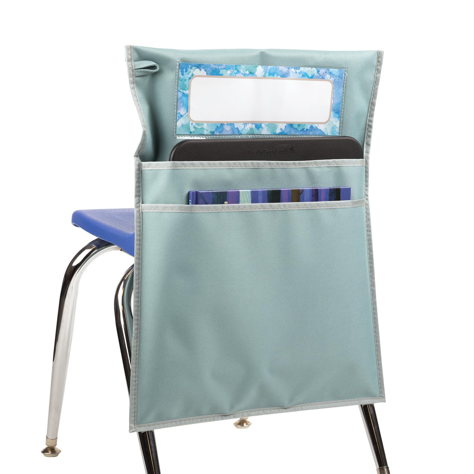 Really Good Stuff Store More Deluxe Dual Storage Deep Pocket Chair Pocket - Calm and Cool - Image 4