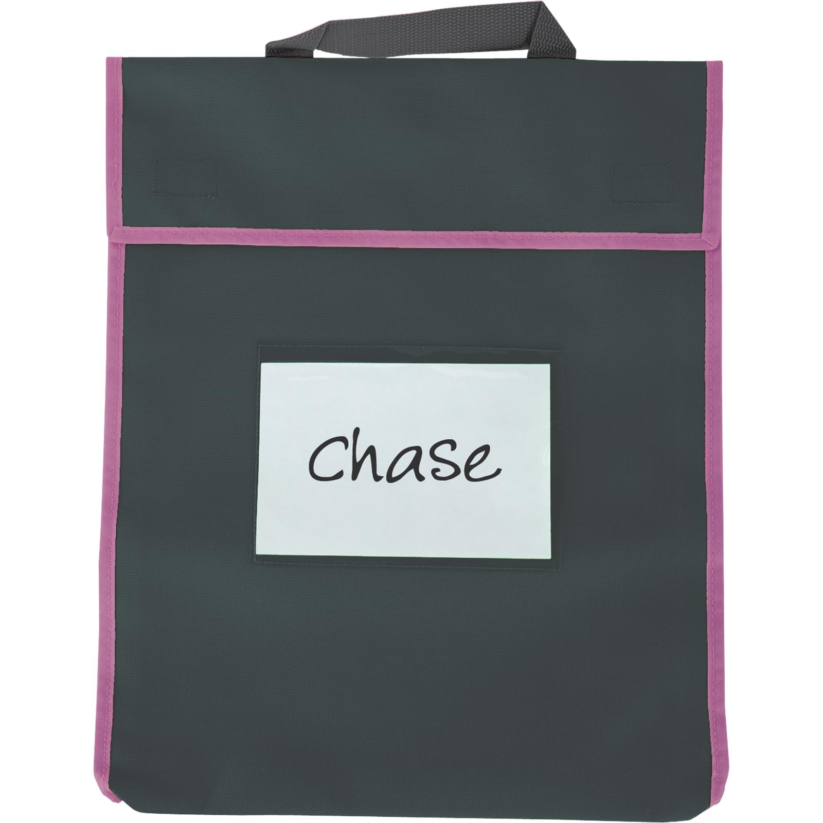 Really Good Stuff Store More Large Book Pouches, 36 Pack, Black with Neon Trim, Stitched-On Handle, Clear Name Tag Pocket, Durable Fabric, Water Resistant, Send Home Books and Homework - Image 4