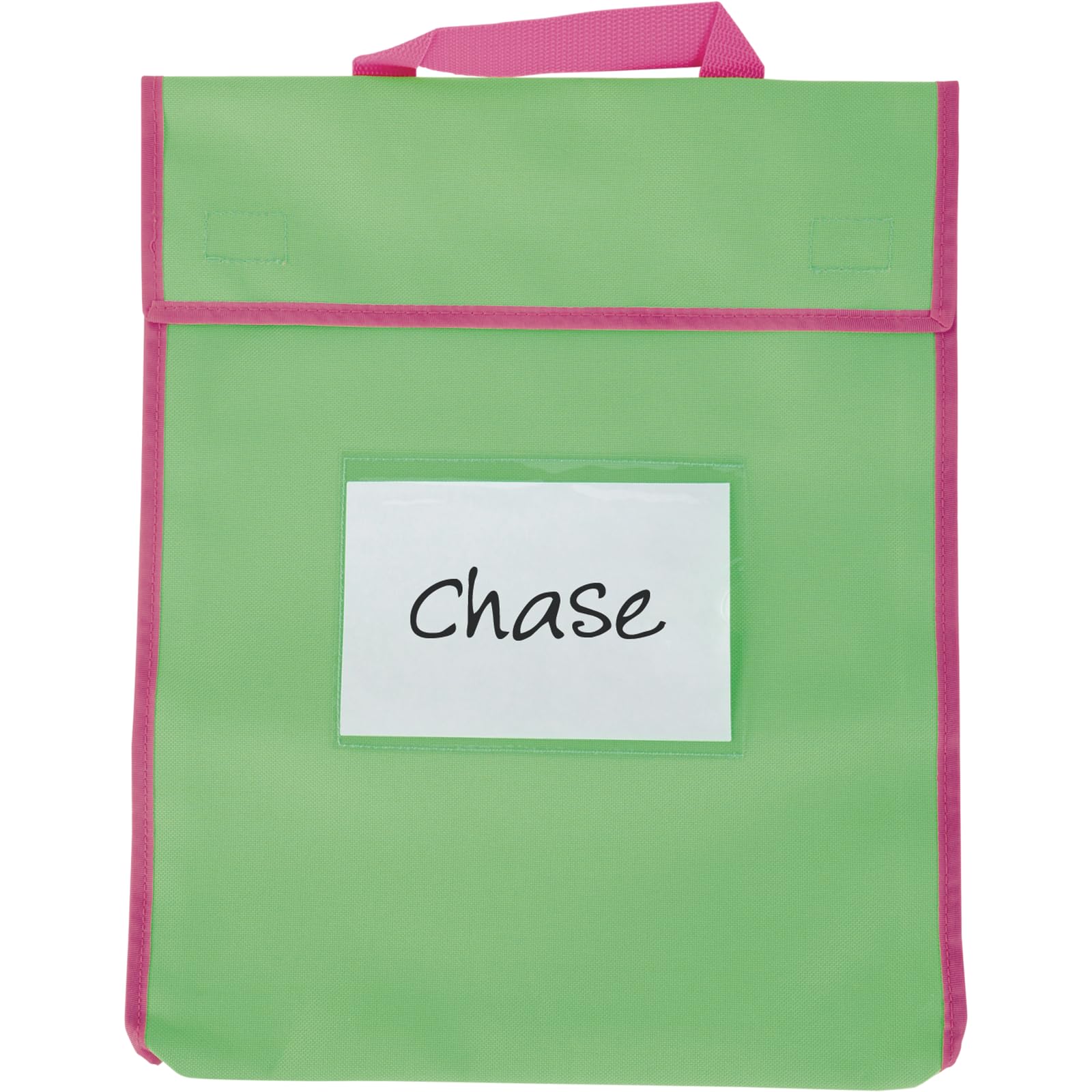 Really Good Stuff Store More Large Book Pouches, 4 Pack, Neon, Stitched-On Handle, Clear Name Tag Pocket, Durable Fabric, Water Resistant, Send Home Books and Homework - Image 4