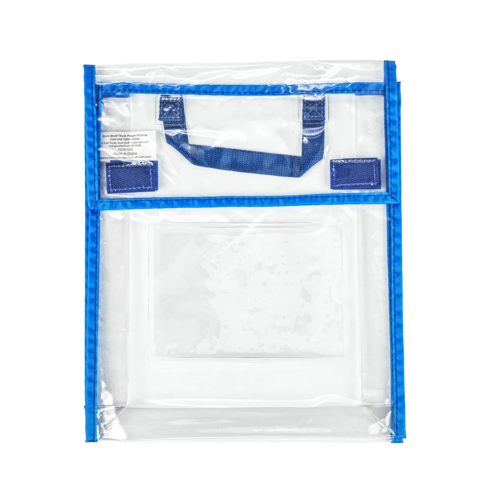 Really Good Stuff Store More Medium Book Pouches, 36 Pack, Clear, Stitched-On Handle, Clear Name Tag Pocket, Durable Fabric, Water Resistant, Send Home Books and Homework - Image 3