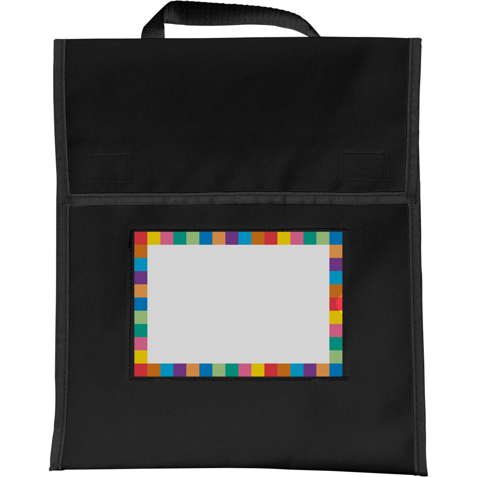 Really Good Stuff Store More Medium Book Pouches, 12 Pack, Black, Stitched-On Handle, Clear Name Tag Pocket, Durable Fabric, Water Resistant, Send Home Books and Homework - Image 3