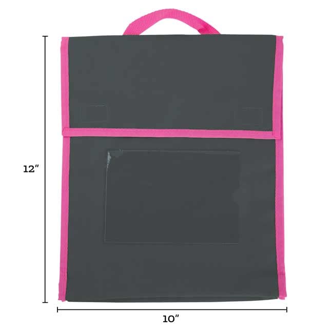 Really Good Stuff Book Pouch - 36 Pack, Water Resistant, Durable Fabric Book Bag with Stitched-On Handle, Clear Name Tag Pocket, Medium Yellow with Green Trim - Image 4