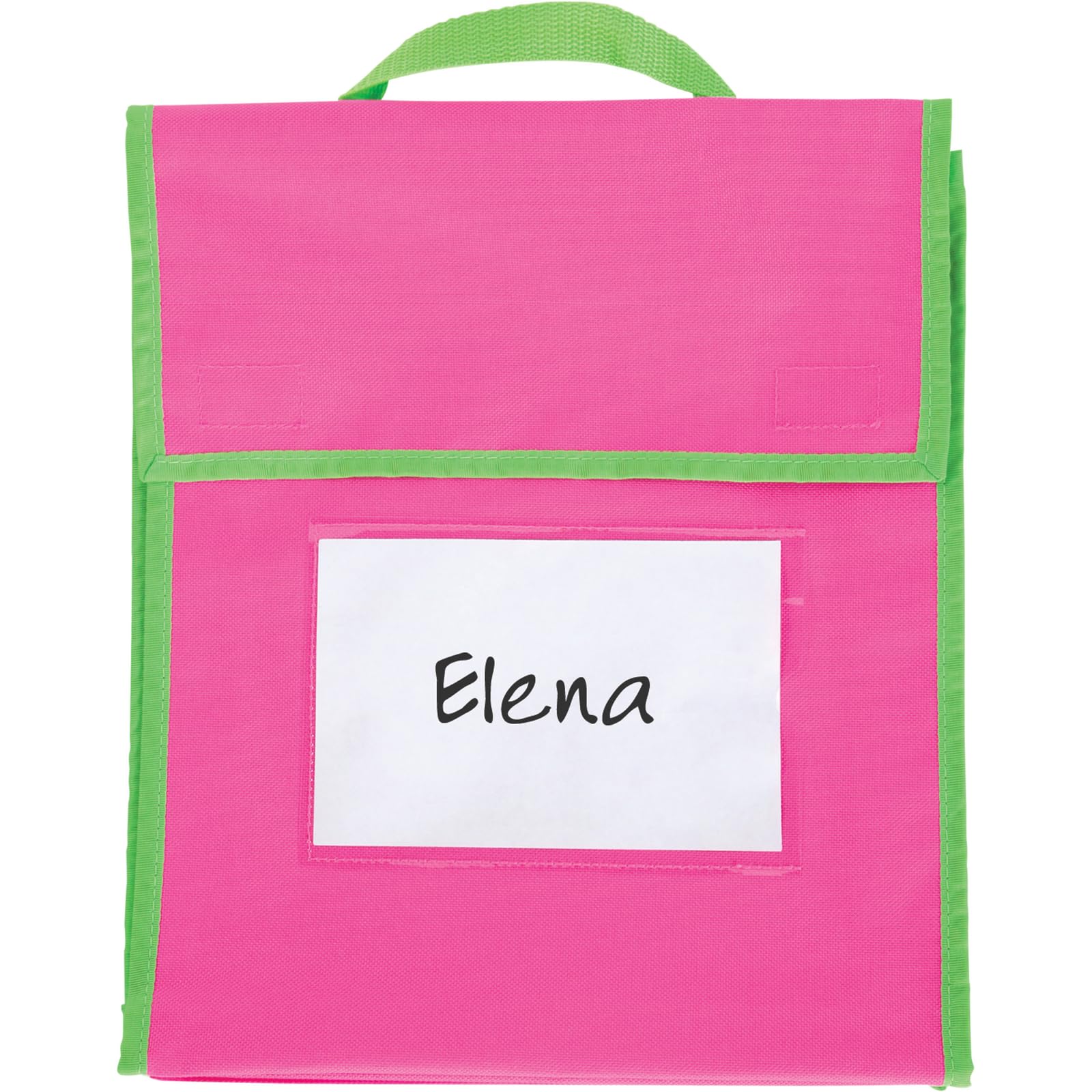 Really Good Stuff Store More Medium Book Pouches, 36 Pack, Neon, Stitched-On Handle, Clear Name Tag Pocket, Durable Fabric, Water Resistant, Send Home Books and Homework - Image 3