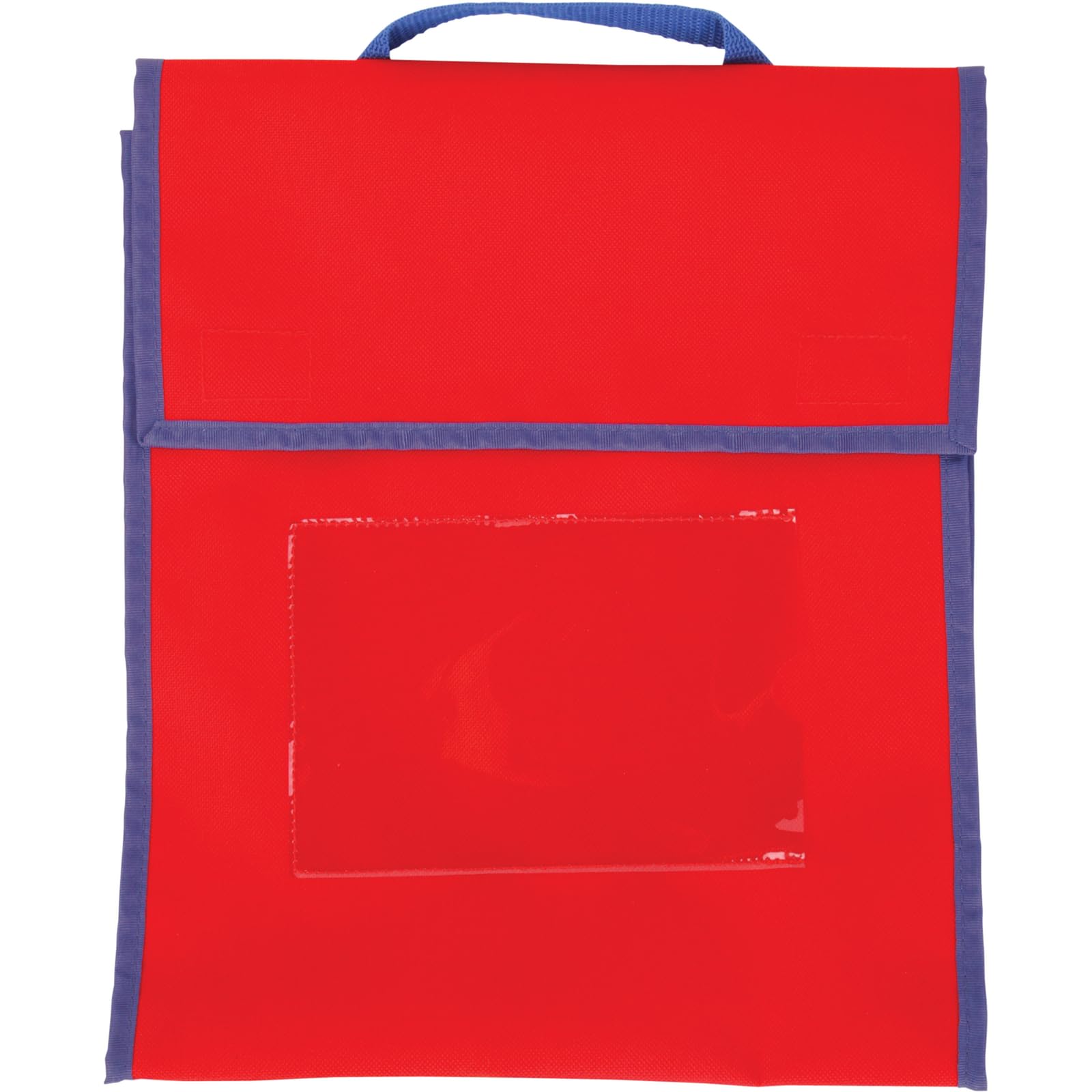 Really Good Stuff Store More Medium Book Pouches, 36 Pack, Red, Stitched-On Handle, Clear Name Tag Pocket, Durable Fabric, Water Resistant, Send Home Books and Homework