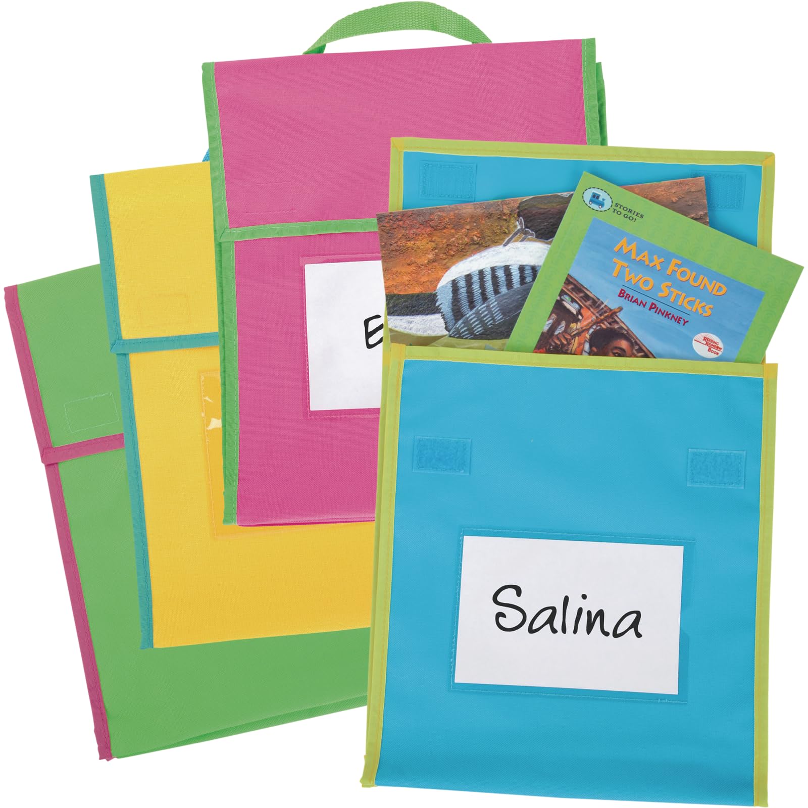 Really Good Stuff Store More Medium Book Pouches - Neon Colors - Set of 4