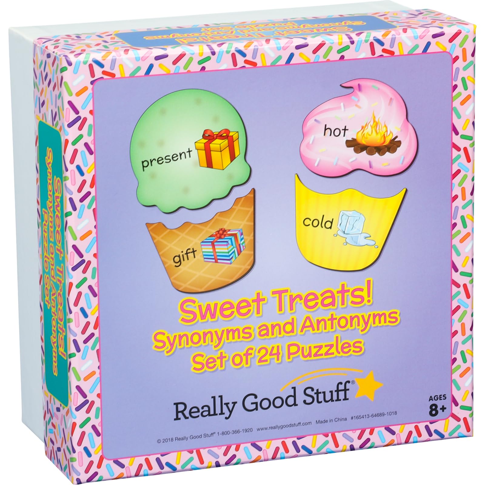Really Good Stuff Sweet Treats! Synonyms and Antonyms Puzzle Set