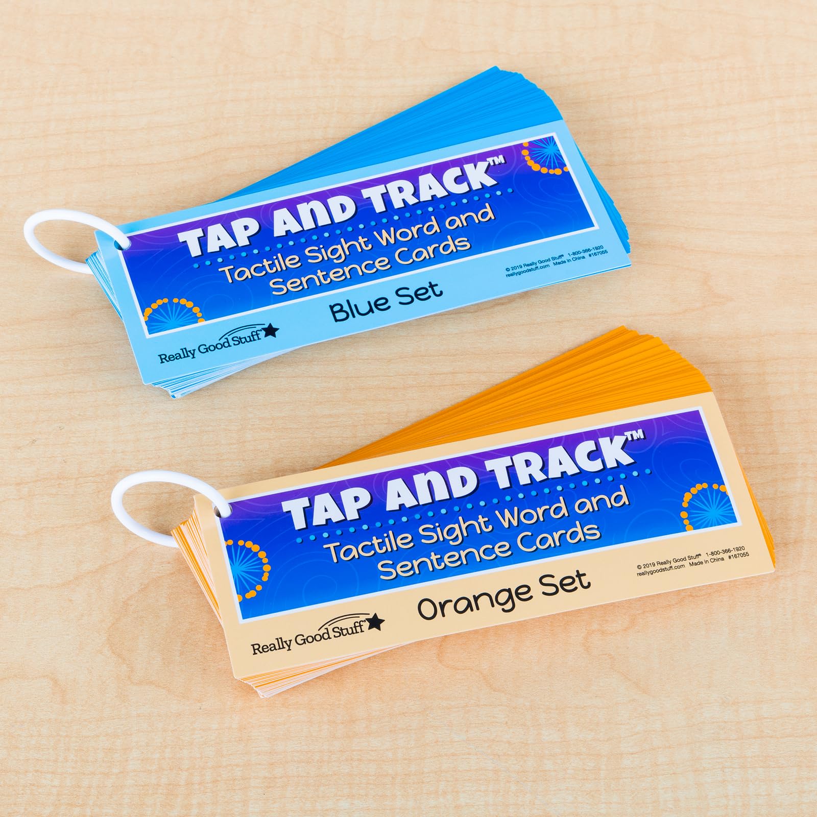 Really Good Stuff Tap and Track Tactile Sight Words and Sentence Cards - 100 Cards, Ages 5-7, Kindergarten and Up, Phonics Activity, Reading Game, Flash Cards, Learning