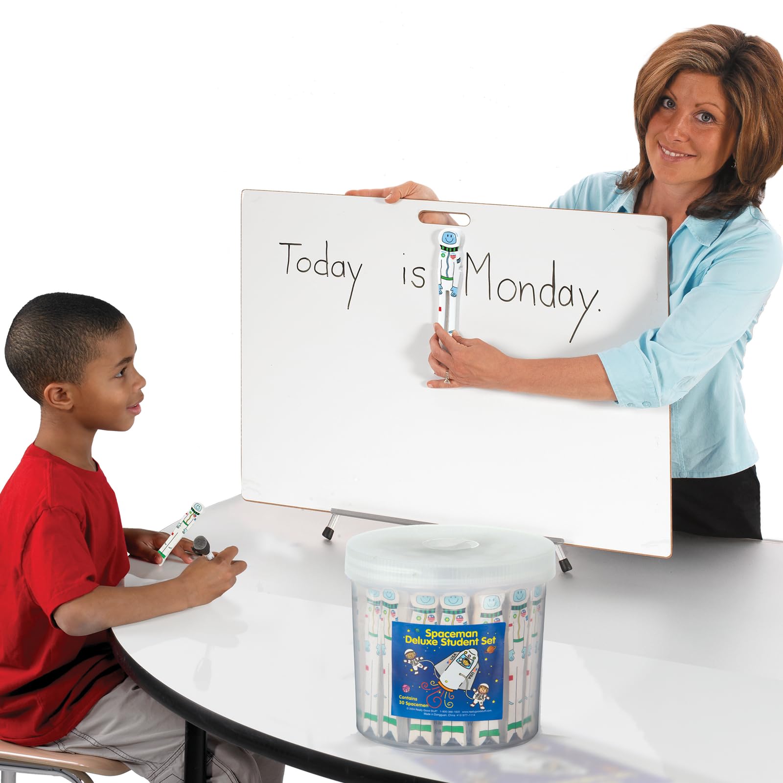 Really Good Stuff Teacher & Student Spaceman Kit – 30 Student Size, 1 Teacher Size With Reusable Storage Container | Writing Spacers For Kids, Learning Tool, Finger Spacing, Classroom Must Haves - Image 2