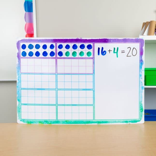 Really Good Stuff Ten-Frames and Place Value Dry-Erase Practice Mats - Set of 6 - Image 3