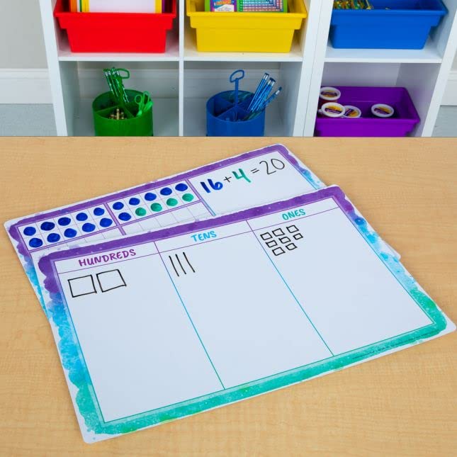 Really Good Stuff Ten-Frames and Place Value Dry-Erase Practice Mats - Set of 6 - Image 4