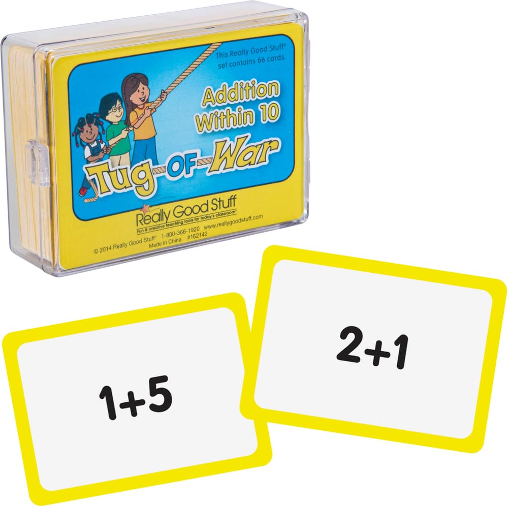 Really Good Stuff Tug-of-War Math Card Game: Addition Within 10