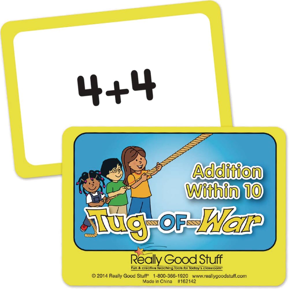 Really Good Stuff Tug-of-War Math Card Game: Addition Within 10 - Image 3