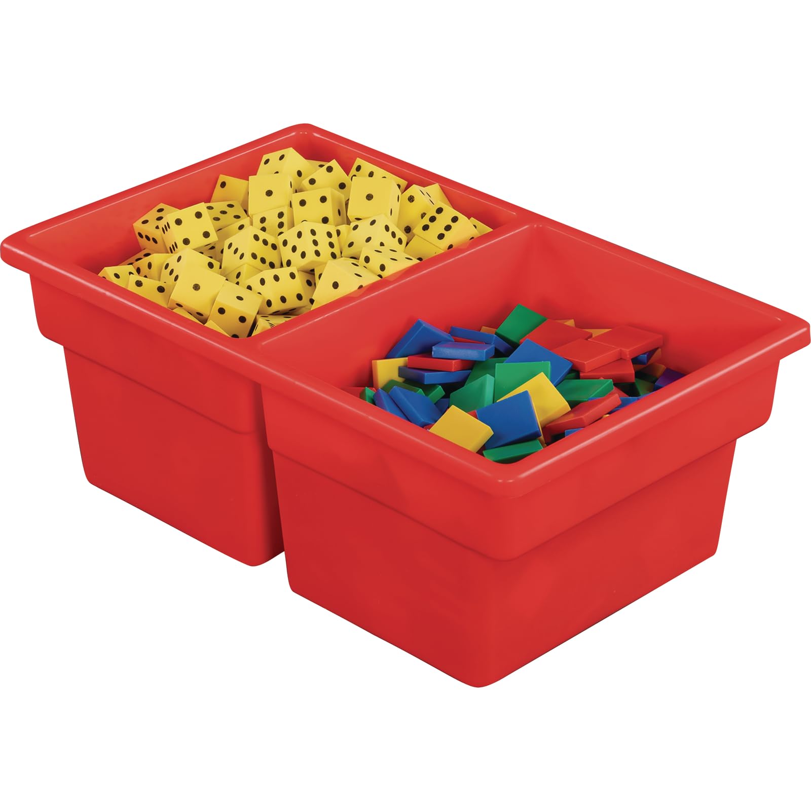 Really Good Stuff Two-Compartment All-Purpose Bins ? 4 Colors ? Set of 12 - Image 2