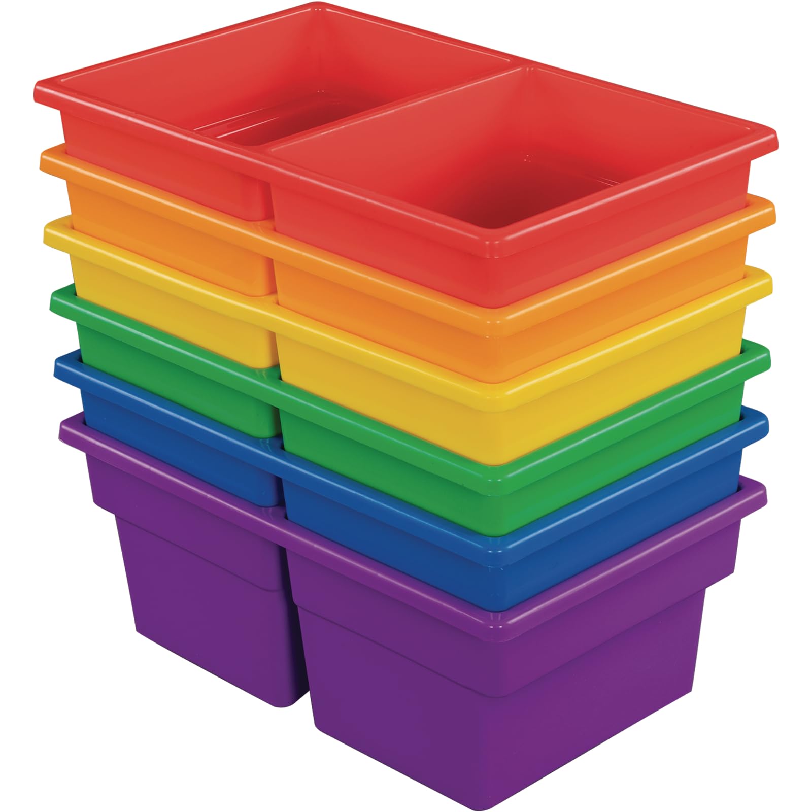 Really Good Stuff Two-Compartment All-Purpose Bins ? 6 Colors ? Set of 12 - Image 2