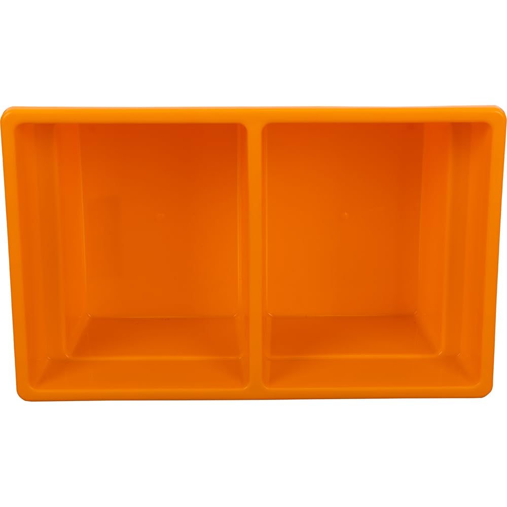 Really Good Stuff Two-Compartment All-Purpose Bins - Set of 12 - Single Colors Orange - Image 3