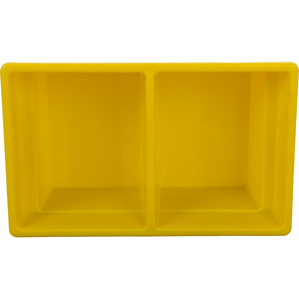 Really Good Stuff Two-Compartment All-Purpose Bins - Set of 12 - Single Colors Yellow - Image 3