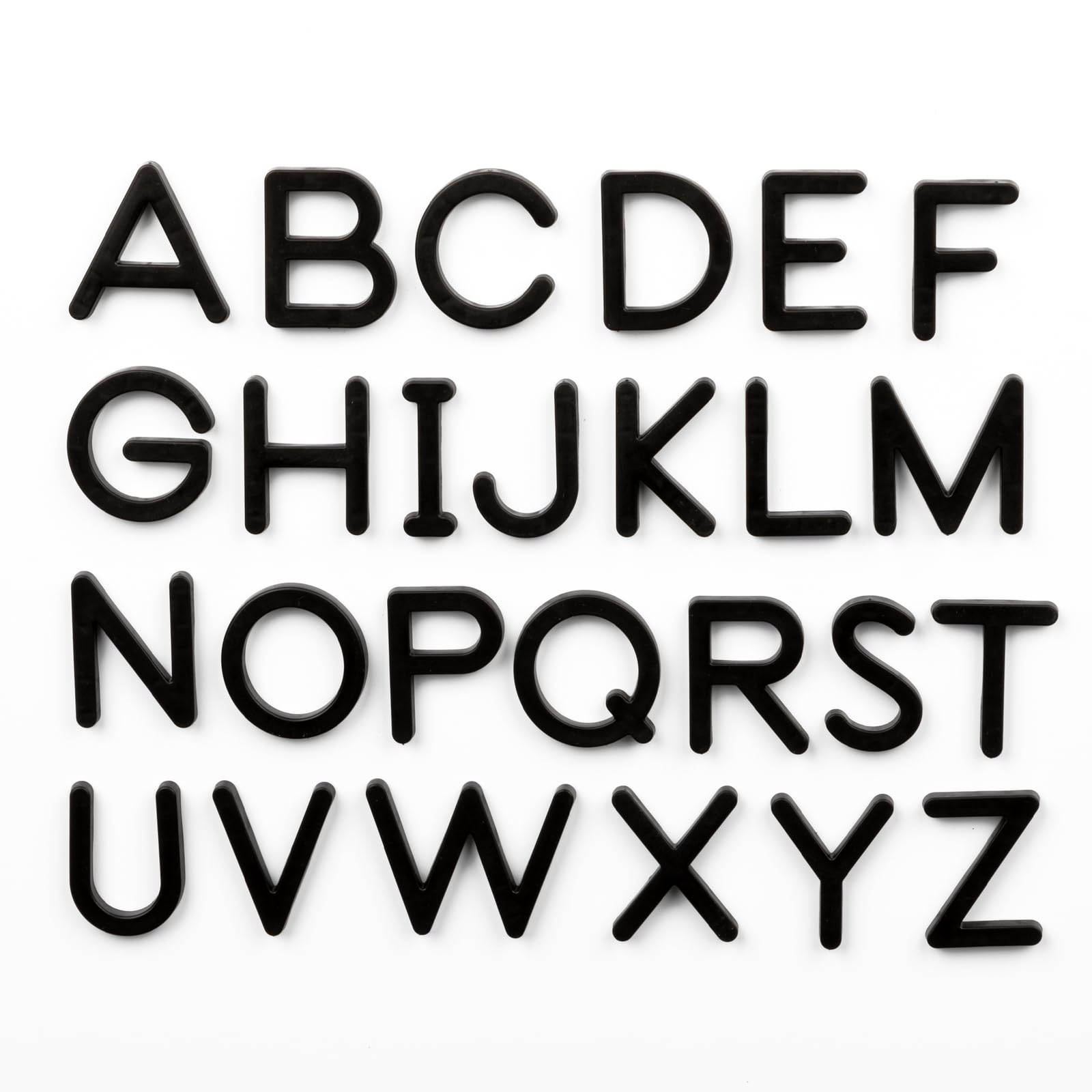 Really Good Stuff Uppercase Magnetic Black Plastic Letters - Set of 57 - Learn Reading & Writing