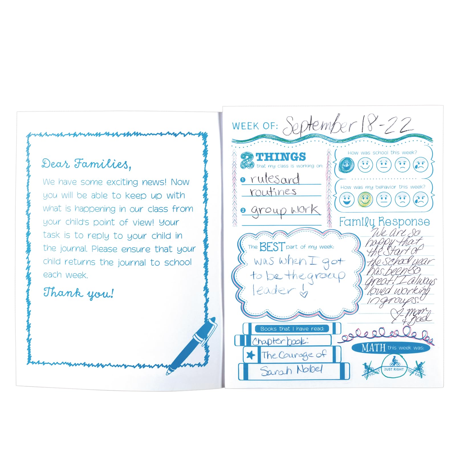 Really Good Stuff Weekly Family Journals - 12 Pack - Interactive Journal for Children and Parents - Help Kids Learn Communication Skills - Image 4