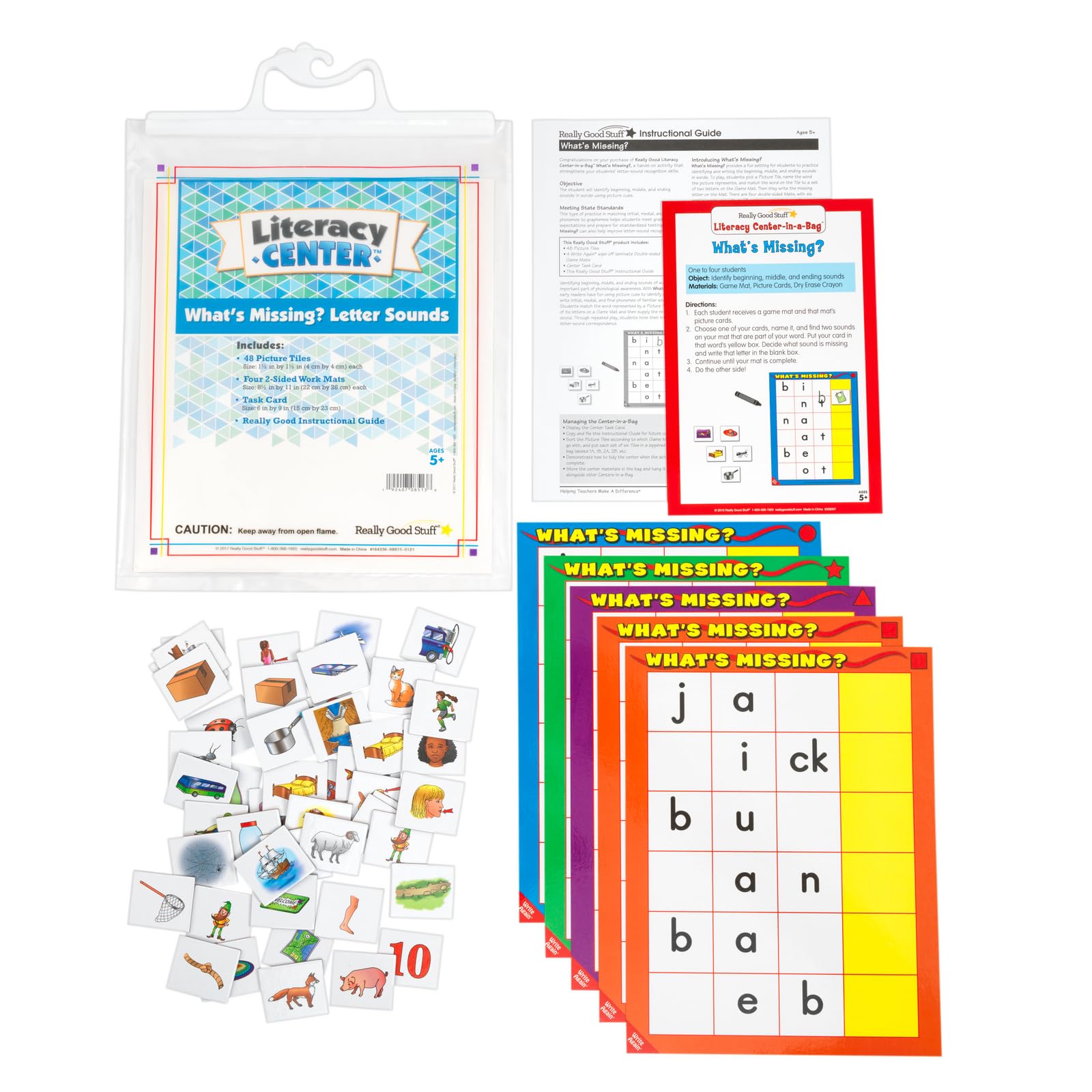 Really Good Stuff What's Missing? Letter Sounds Literacy Center - 1 Literacy Center