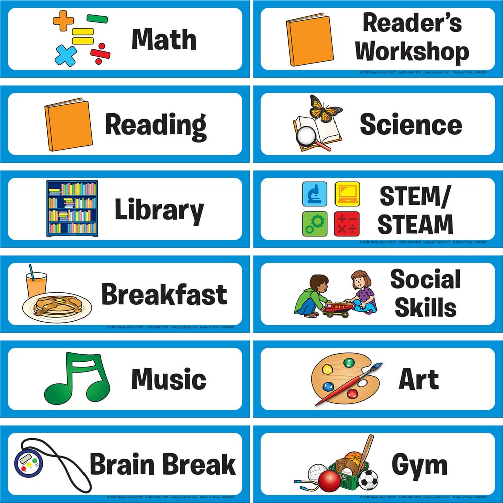 Really Good Stuff Whole-Class Visual Schedule Cards For Pocket Charts - Set of 27 Cards | Classroom Essentials and Must Haves, Teachers Supplies | For Preschool & Elementary - Image 2