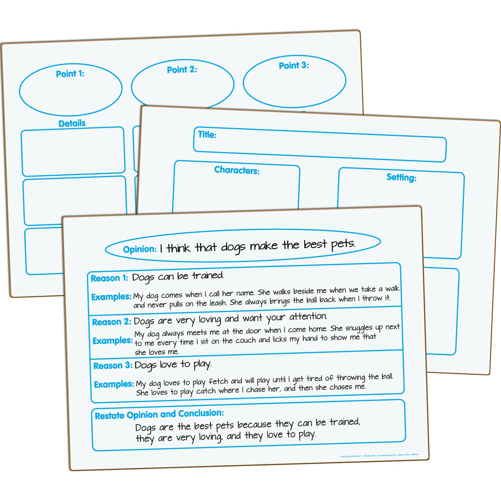 Really Good Stuff Writing Graphic Organizers Dry Erase Boards - Set of 3